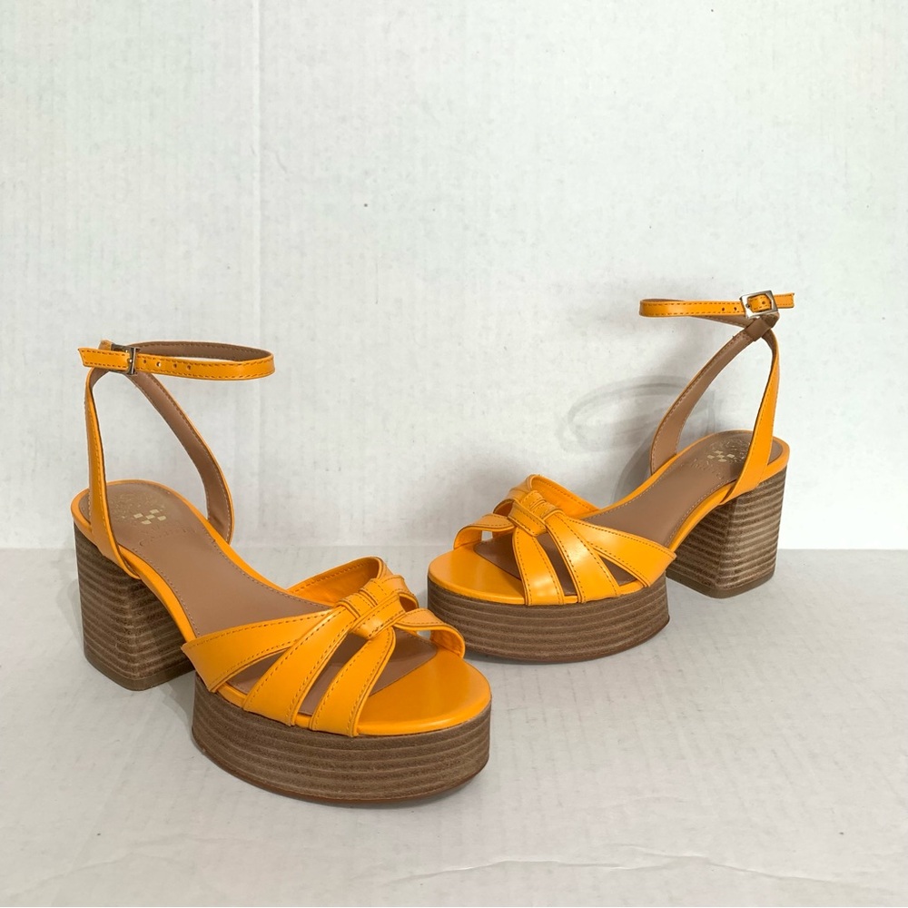 Vince Camuto Freesie Mango Sorbet  Block Heel Platform Strappy Sandal Size 6